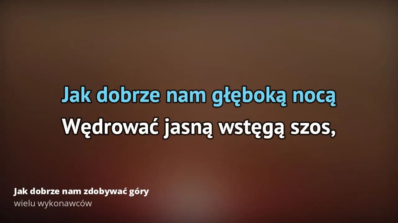 Tekst piosenki jak dobrze nam zdobywać góry - odkryj jej głębię i emocje